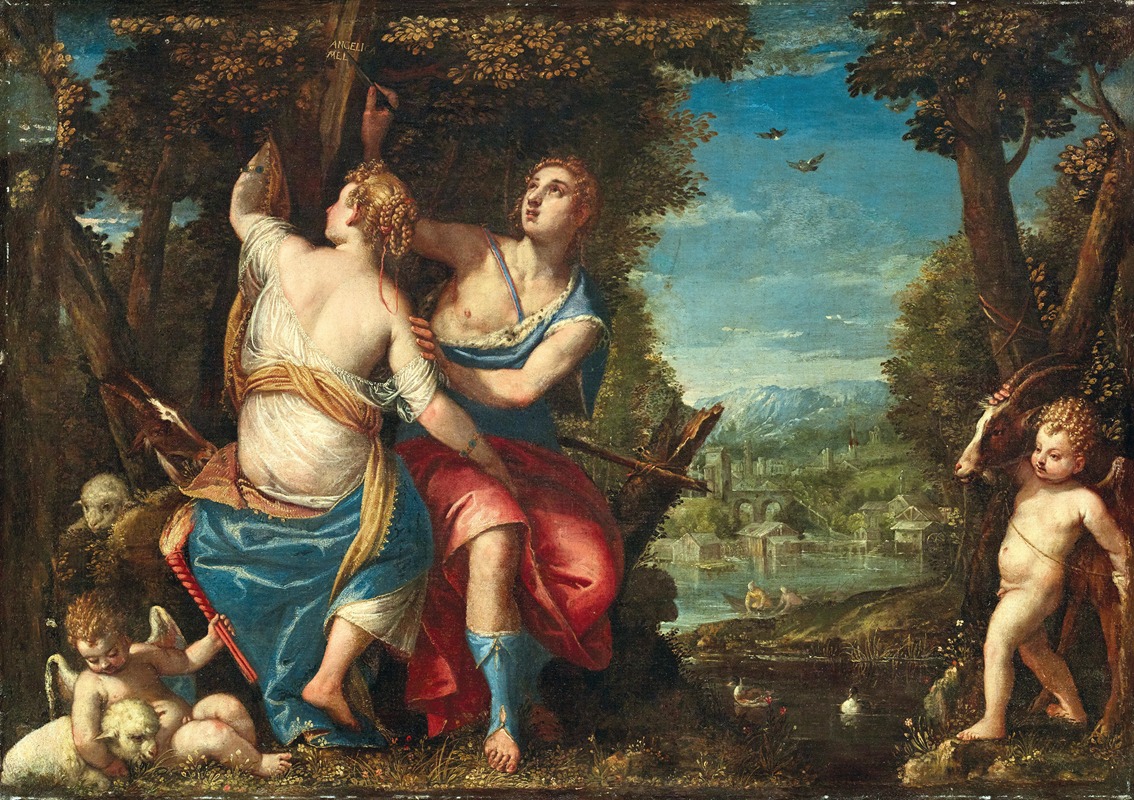 Angelica and Medoro by Carlo Caliari — digital art print download