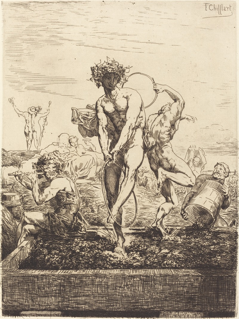 Grape Harvest by Франсуа-Николя Шиффлар, 1865 — digital art print download