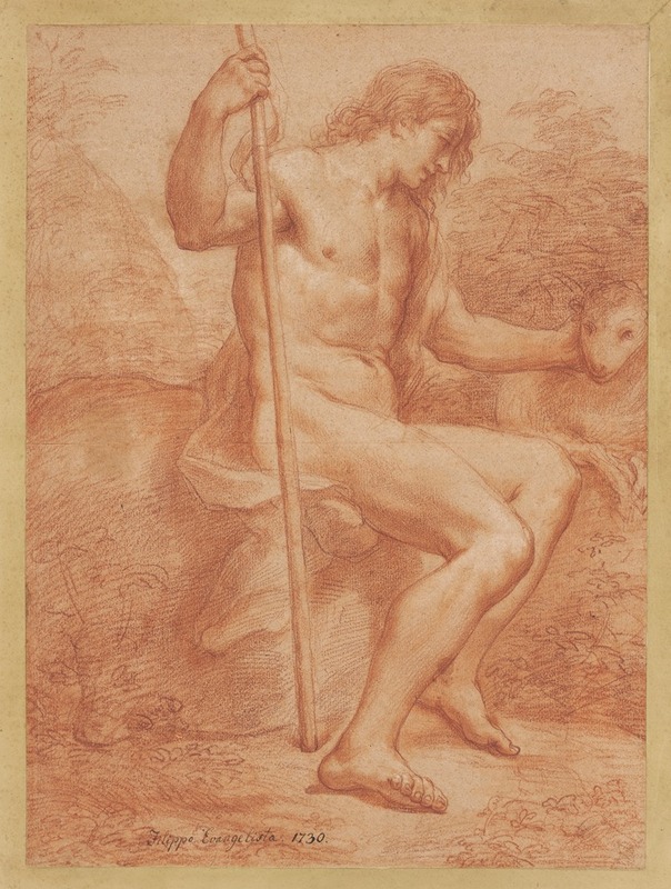 Saint John the Baptist by Filippo Evangelisti, 1730 — digital art print download