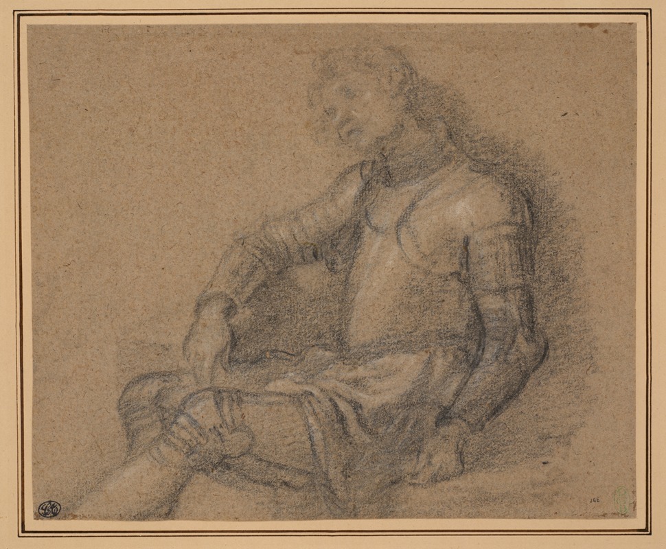 Seated Soldier in Armor by Francesco Curradi — digital art print download