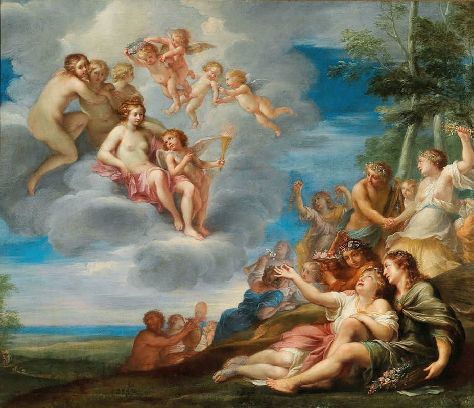 Venus and Apollo with the Muses by Louis Cousin — digital art print download