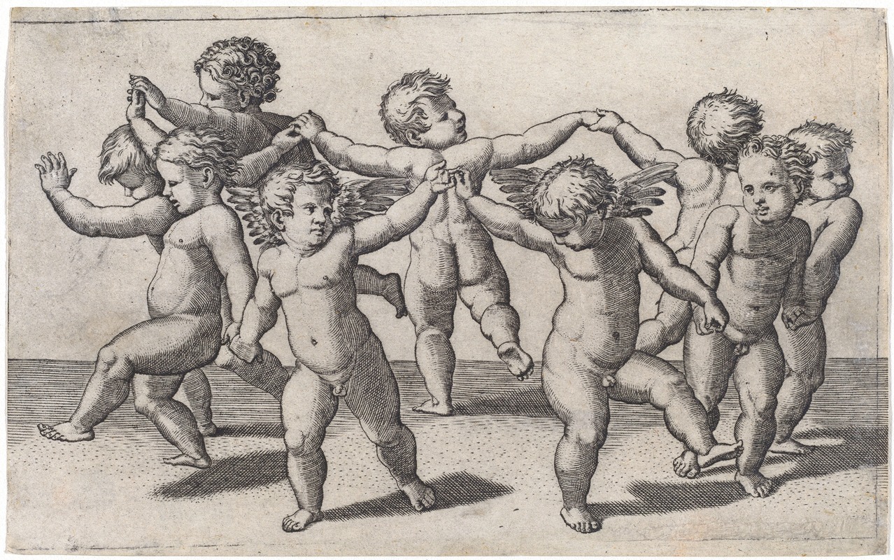 Dance of Cupids by Marcantonio Raimondi — digital art print download