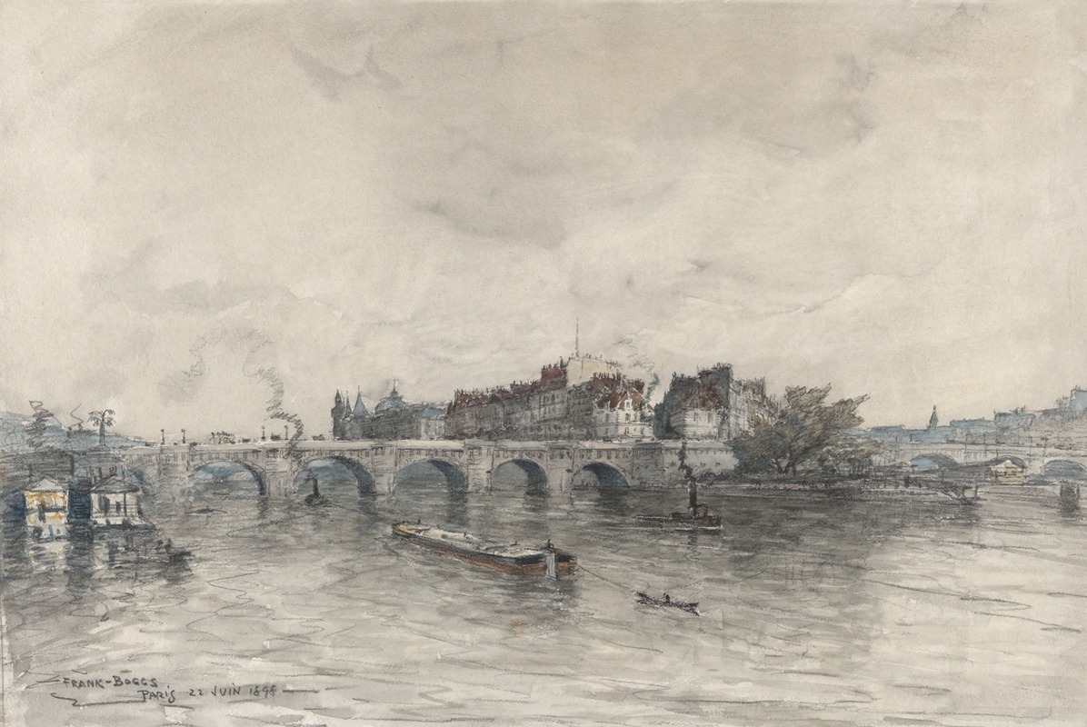 The Isle, Paris (Pont Neuf) by Фрэнк Майерс Боггс, 1898 — digital art print download