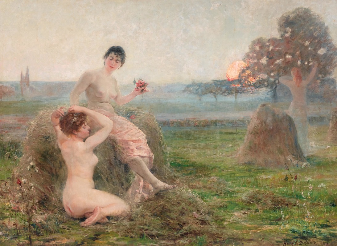 L’heure enchantée – The enchanted hour by Henri-Eugène Delacroix, 1891 — digital art print download