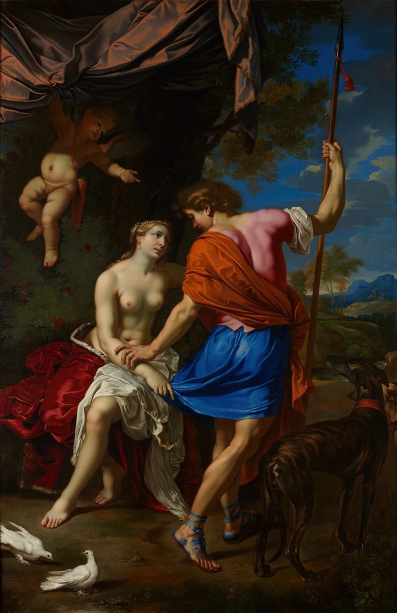 Venus and Adonis by Nicolas Mignard, c. 1650 — digital art print download