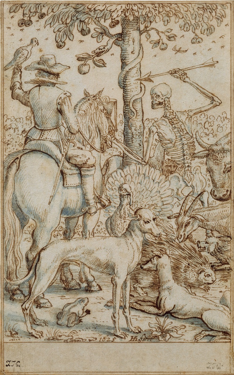 Death and the Huntsman by Hendrik Hondius the Elder, 1625 — digital art print download