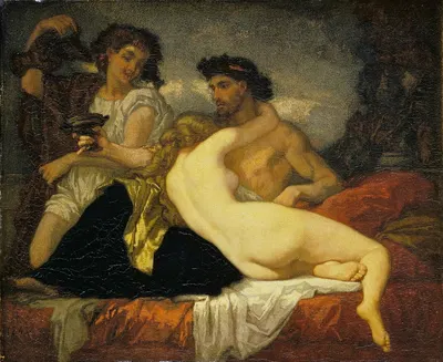 Horace and Lydia by Томас Кутюр, 1843 — digital art print download