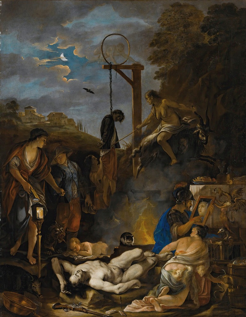 The Witches' Sabbath By Moonlight by Domenicus van Wijnen — digital art print download