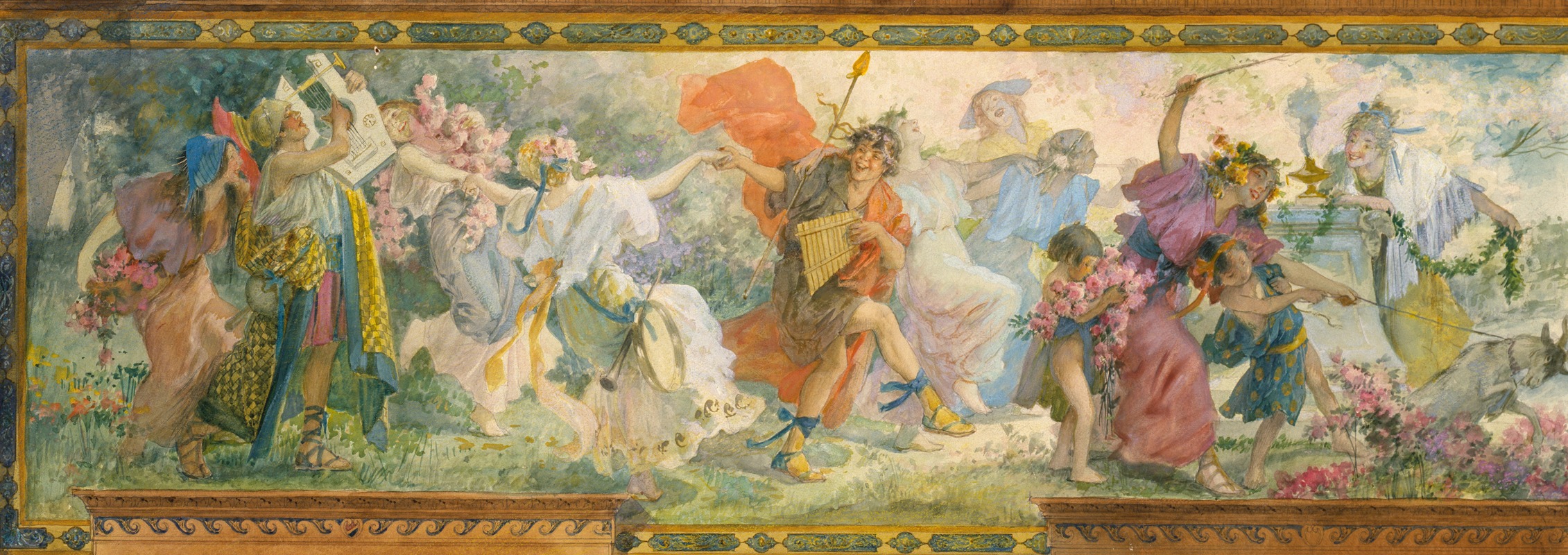 Bacchanale Revel, Pan and Procession by Louis Schaettle — digital art print download