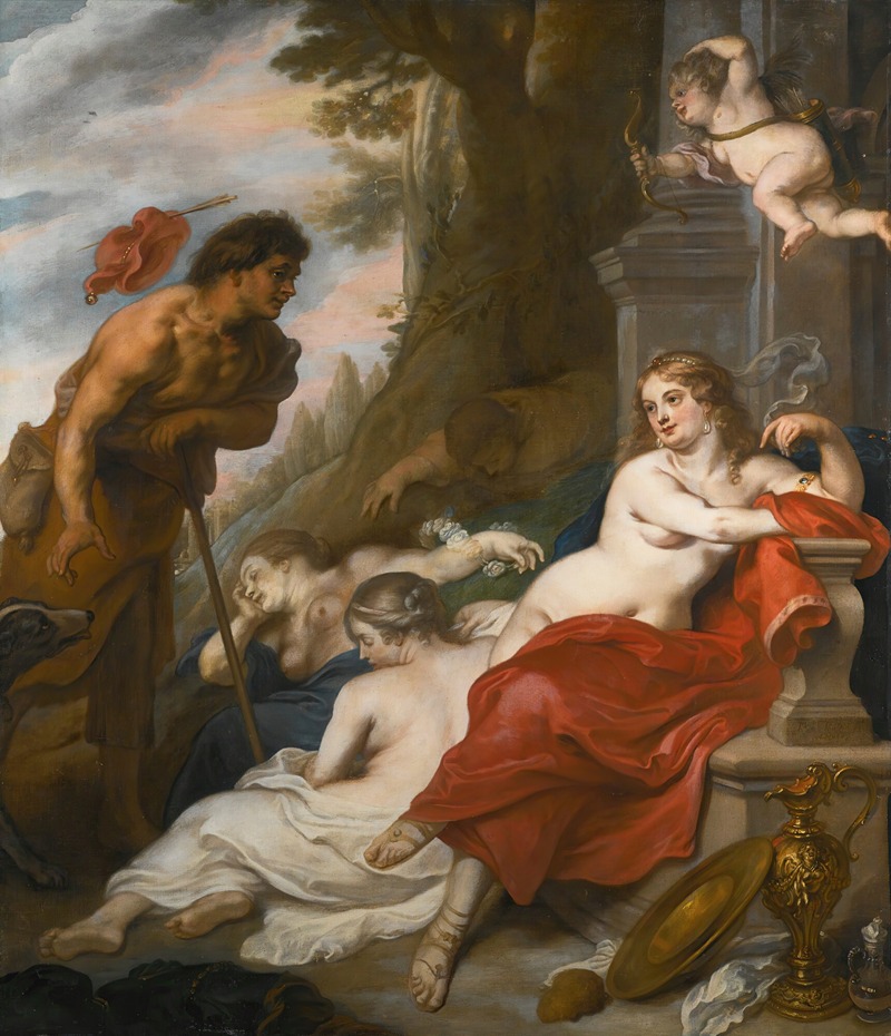 Venus And Adonis by Теодор ван Тульден, 1666 — digital art print download