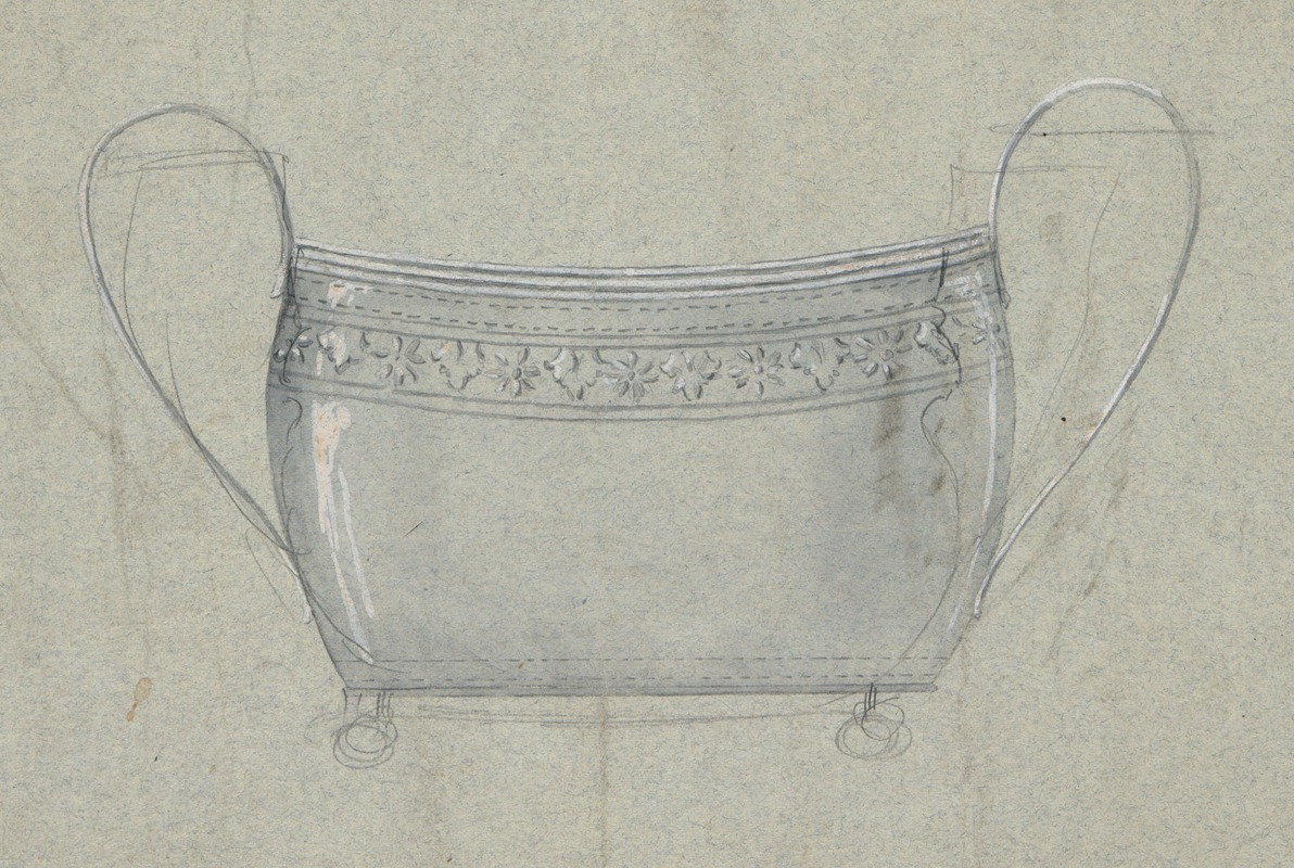 Presentation drawing (reworked) for a sugar bowl — George Christian Gebelein