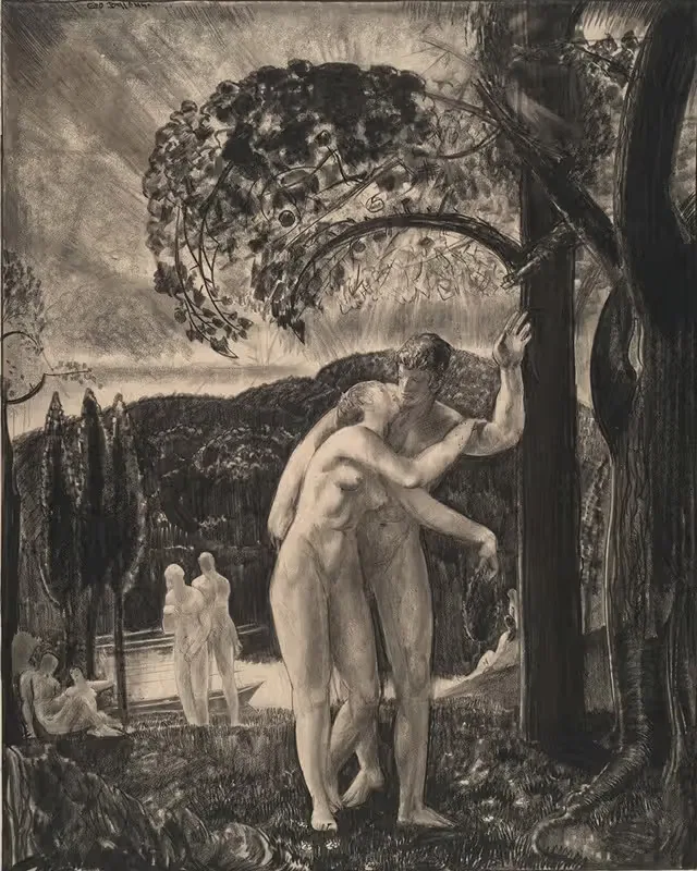 Lovers Still Whispered in the Dusk — George Wesley Bellows