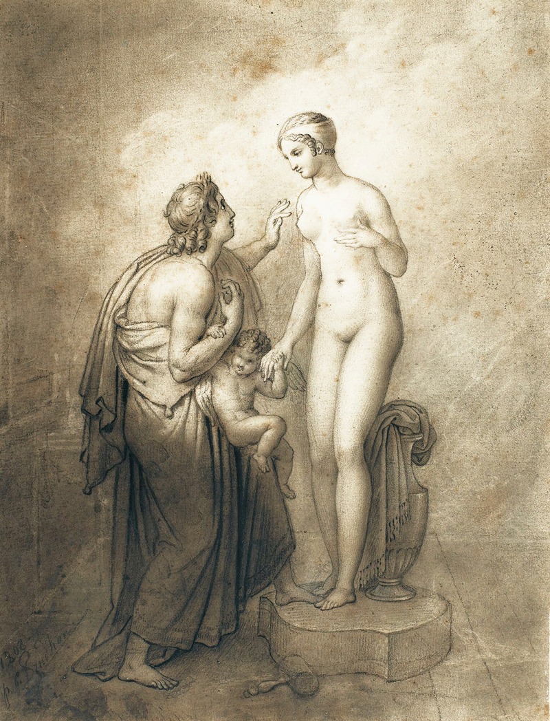 Pygmalion And Galatea by Anne Louis Girodet-Trioson, 1808 — digital art print download