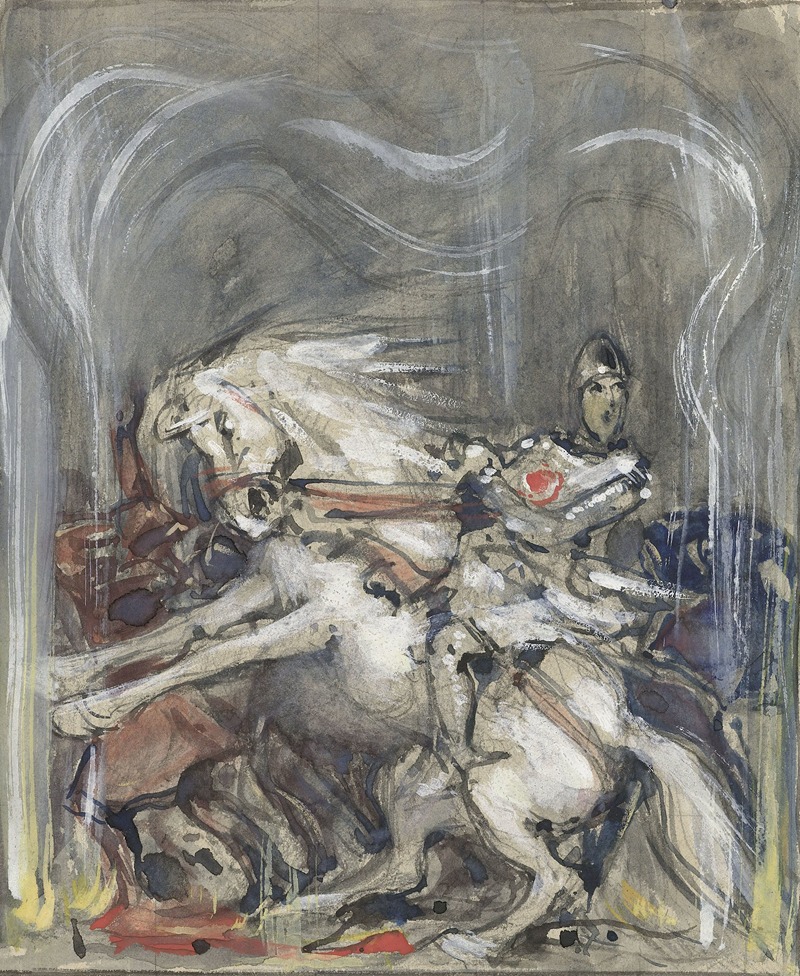 Ruiter op steigerend paard by Бернар Виллем Вейринк, 1908 — digital art print download