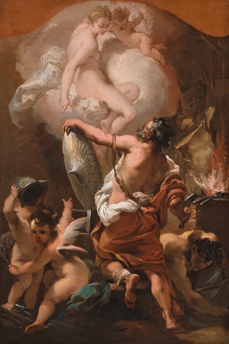Venus Ordering Armor for Aeneas at Vulcan's Forge by Гаэтано Гандольфи — digital art print download