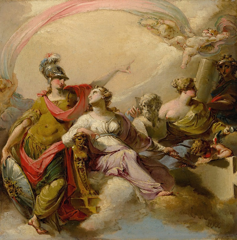 Minerva Defending The Arts by Giuseppe Santi — digital art print download