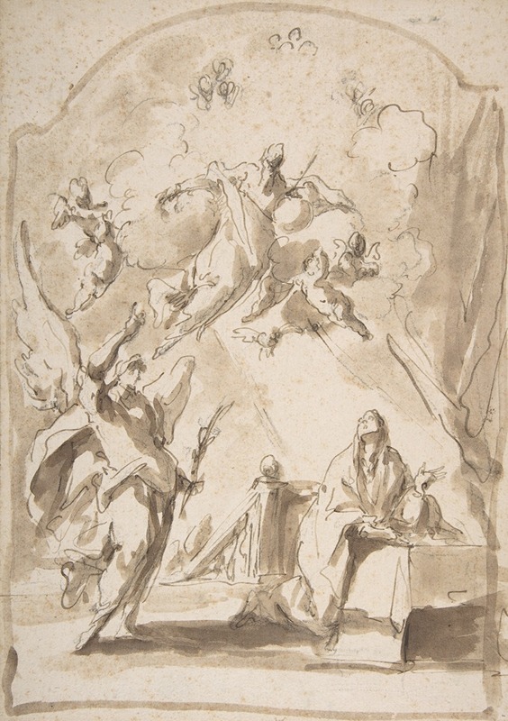 The Annunciation by Джованни Антонио Пеллегрини, 1675–1741 — digital art print download