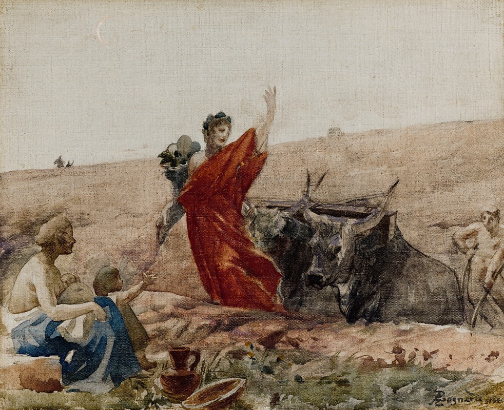 Cérès – L'Abondance encourageant le Travail by Альбер Безнар, 1880 — digital art print download