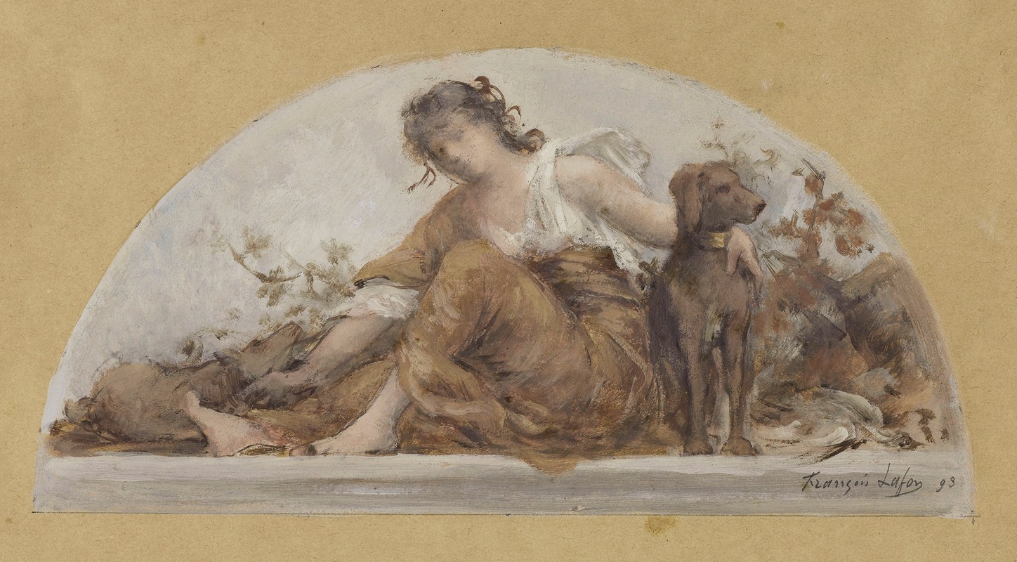 La Chasse ou L'Automne by Франсуа Лафон, 1893 — digital art print download