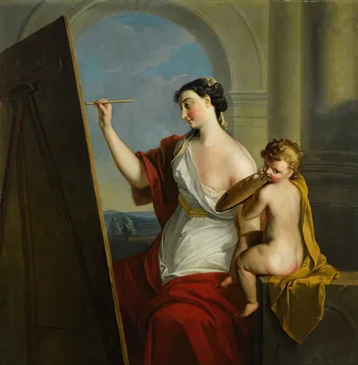 Allegory of painting by Филипп Мерсье, 1740 — digital art print download