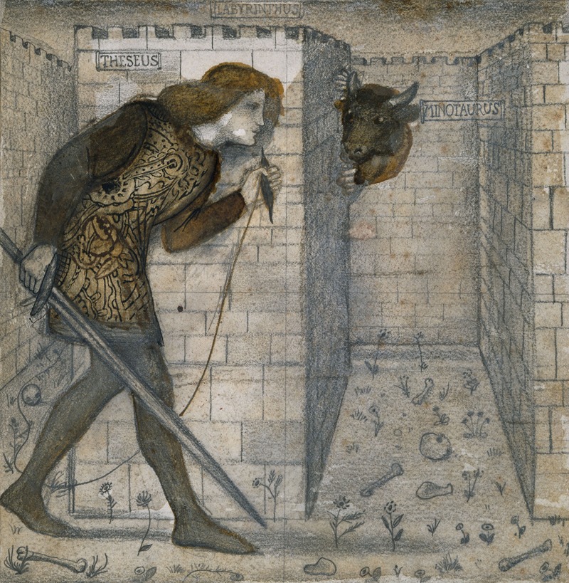 Theseus and the Minotaur in the Labyrinth — Sir Edward Coley Burne-Jones