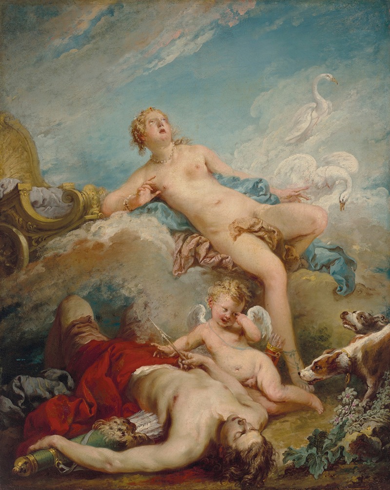 Venus discovering the dead Adonis by Франсуа Буше — digital art print download