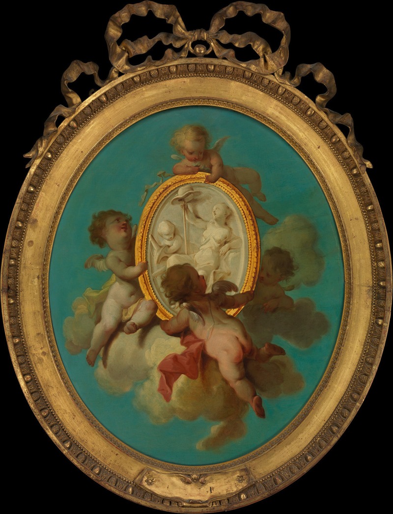 Putti with a Medallion by Charles Dominique Joseph Eisen — digital art print download