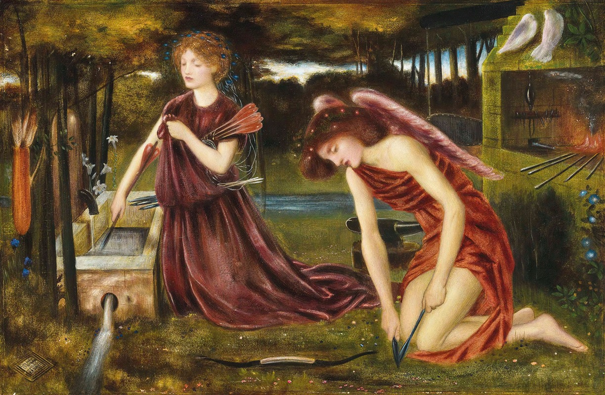 The Forge of Cupid by Эдвард Клиффорд, 1890 — digital art print download