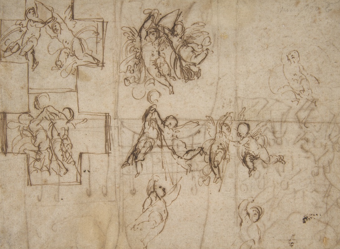 Studies of Flying Putti by Гвидо Рени, 1575-1642 — digital art print download