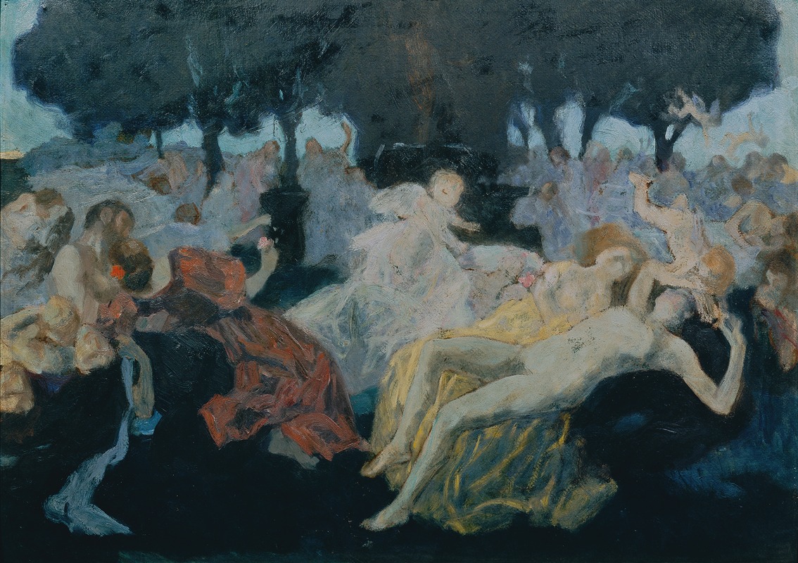 Am Brunnen der Liebe by Ханс Тихи, 1908 — digital art print download