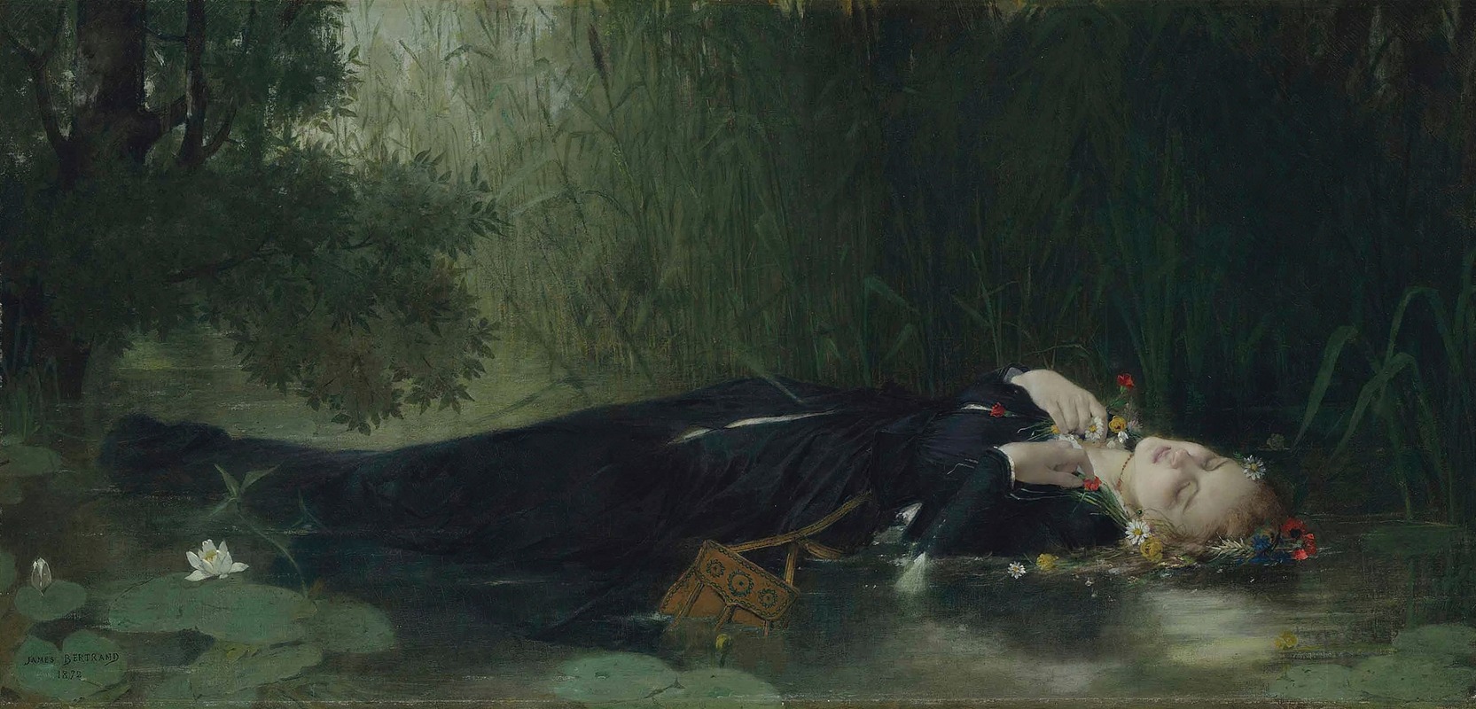 Ophelia by Jean-Baptiste Bertrand, 1872 — digital art print download
