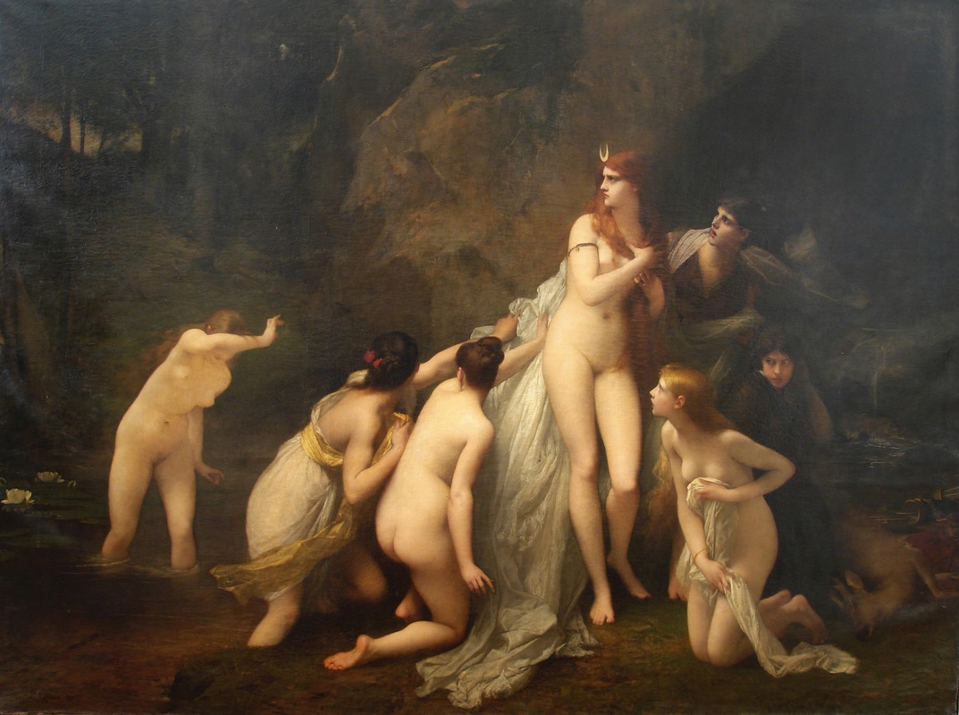 Diane surprised by Жюль Жозеф Лефевр, 1879 — digital art print download