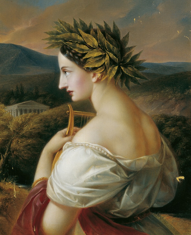 Sappho by Karl Joseph Aloys Agricola, 1839 — digital art print download