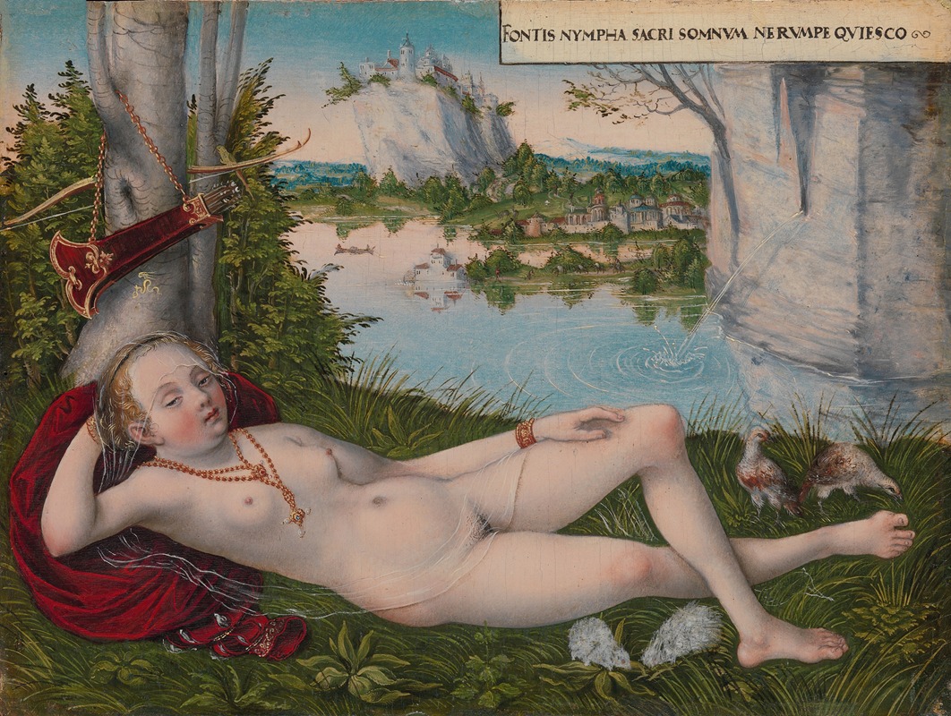 Nymph of the Spring by Лука Кранаха Младший — digital art print download