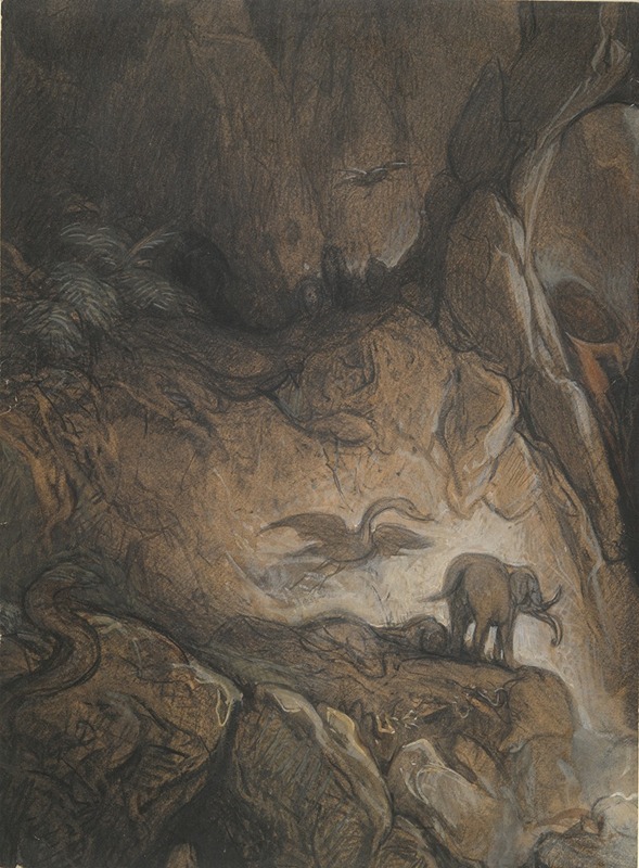 Fantastic Gorge with Animals and Figures — Gustave Doré