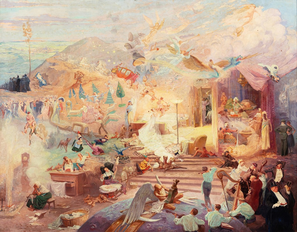 Phantasmagorical scene, also called liberty by Адольф Леон Виллет — digital art print download