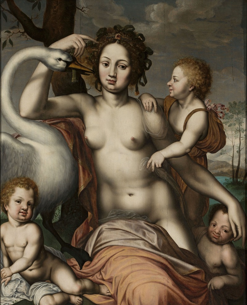 Leda and the swan by After Vincent Sellaer — digital art print download