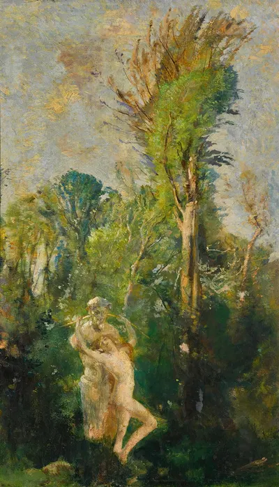 A Wood Nymph With A Statue Of Pan by Чарльз Симс — digital art print download