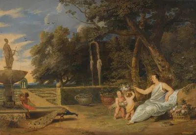Flora With Three Putti In A Garden by Frans Wouters — digital art print download