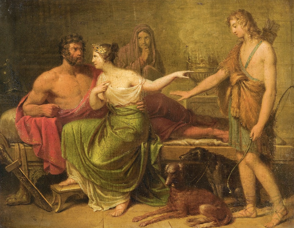 Hippolytus, Phaedra And Theseus by German School — digital art print download