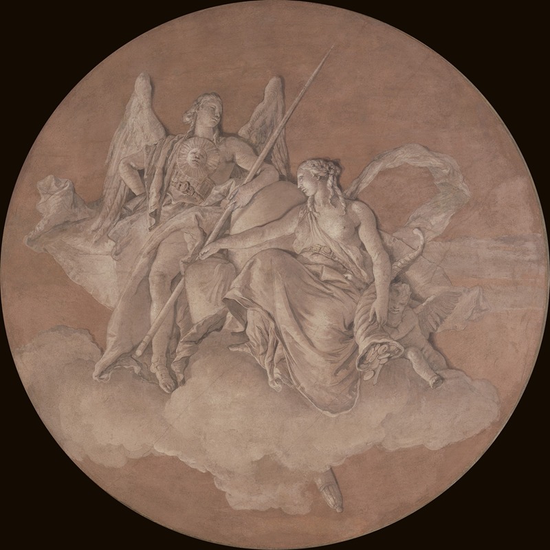 Allegorical Figures Representing Virtue and Abundance — Giovanni Battista Tiepolo