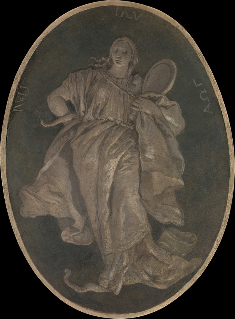 Allegorical Figure Representing Prudence by workshop of Giovanni Battista Tiepolo, 1760 — digital art print download