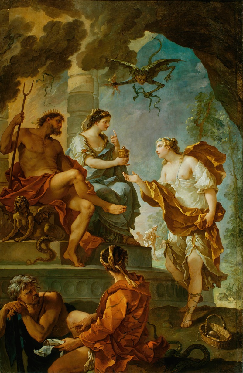 Psyche Obtaining the Elixir of Beauty from Proserpine — Шарль-Жозеф Натоир