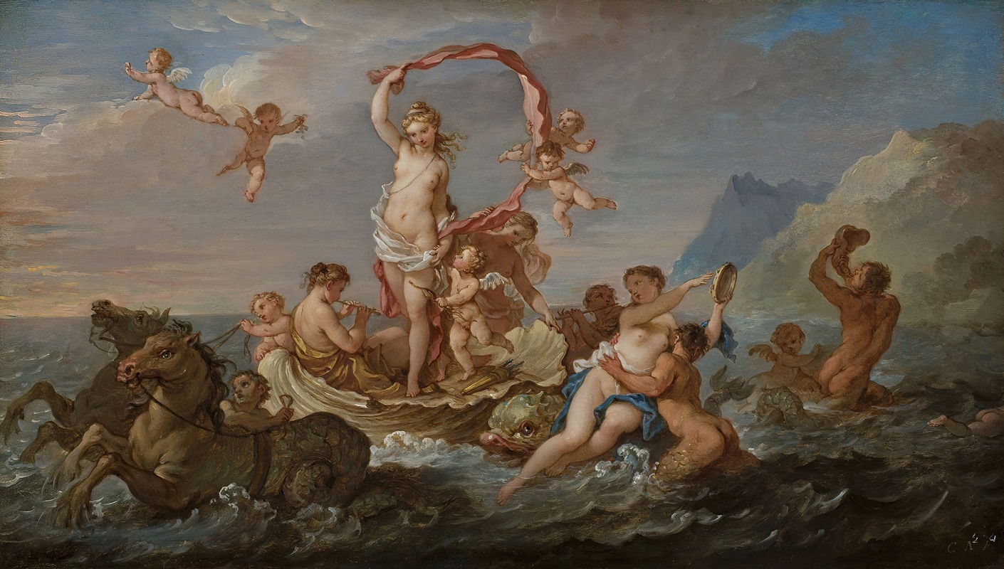 Triumph of Amphitrite by Шарль-Жозеф Натоир, 1730-1740 — digital art print download