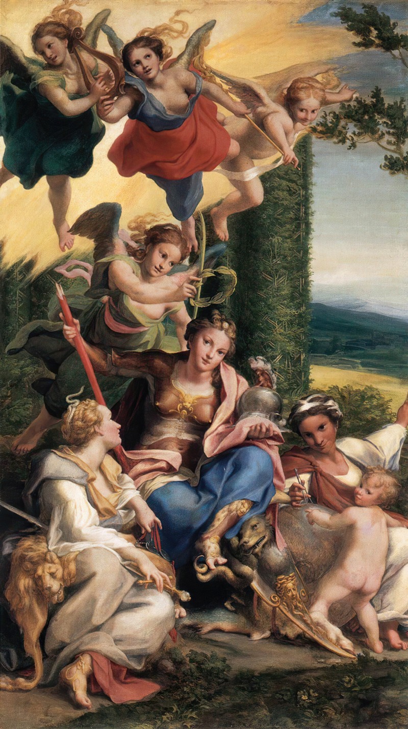 Allegory of Virtues by Корреджо, 1525-1530 — digital art print download