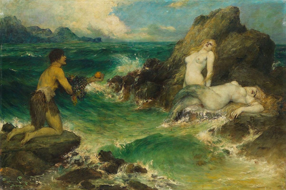 Meerjungfrauen by Фердинанд Лике, 1900 — digital art print download