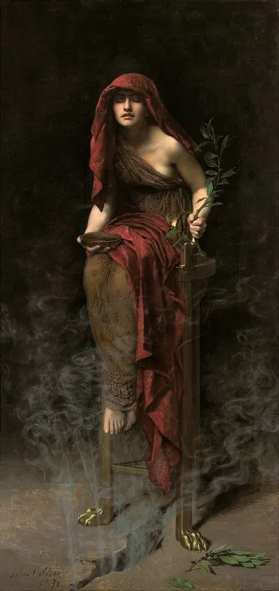Priestess of Delphi by Джон Коллиер, 1891 — digital art print download