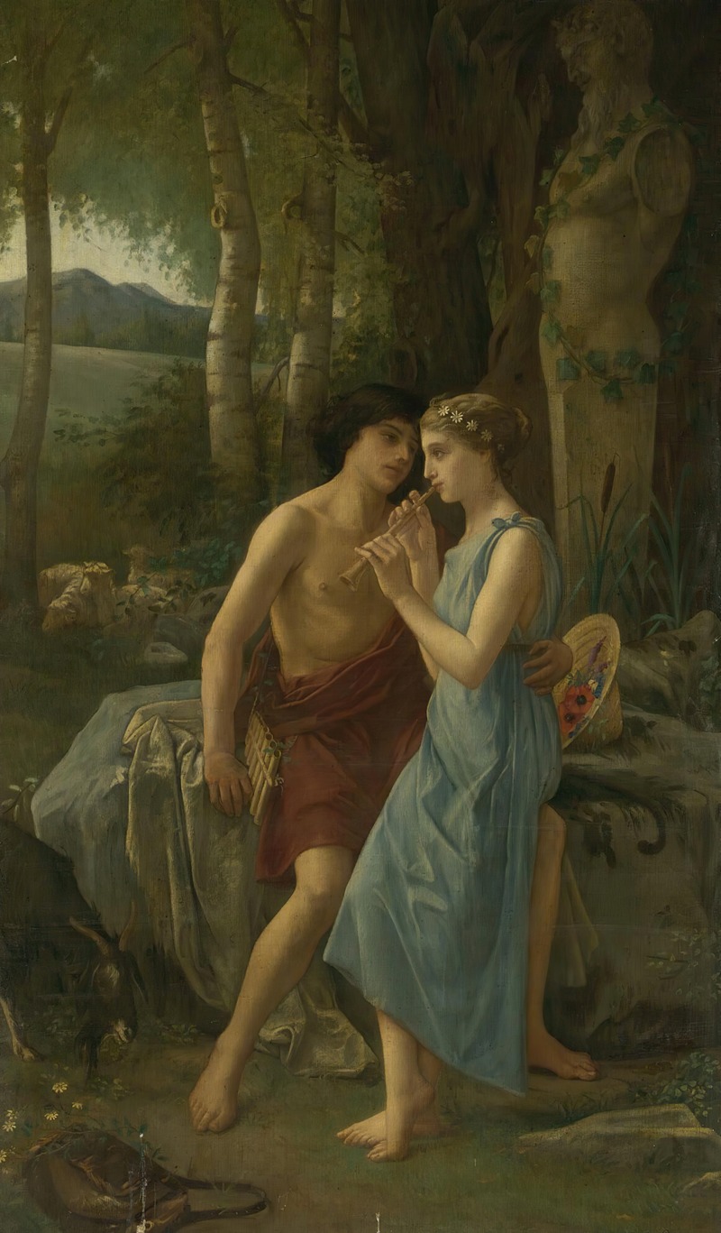 Daphnis And Chloé by Pierre Cabanel, 1870 — digital art print download