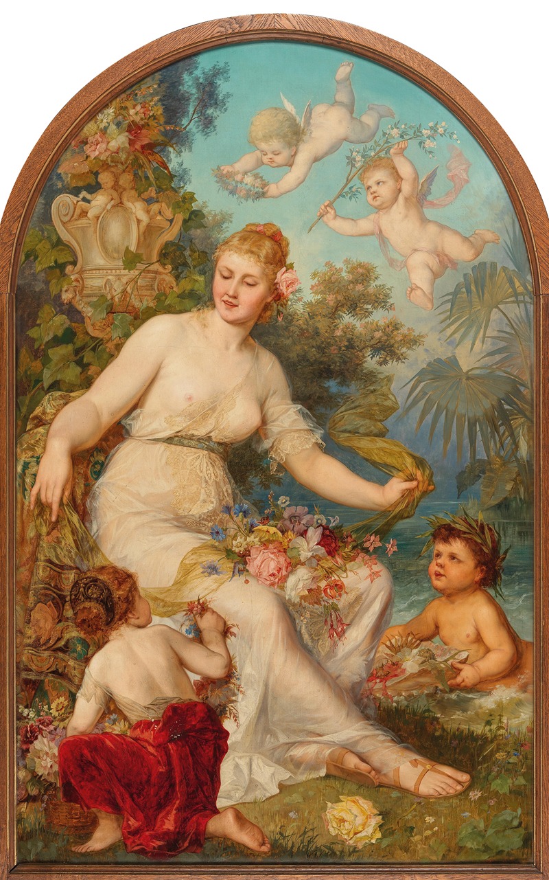 Flora umringt von Putten by Август Эйзенменгер — digital art print download