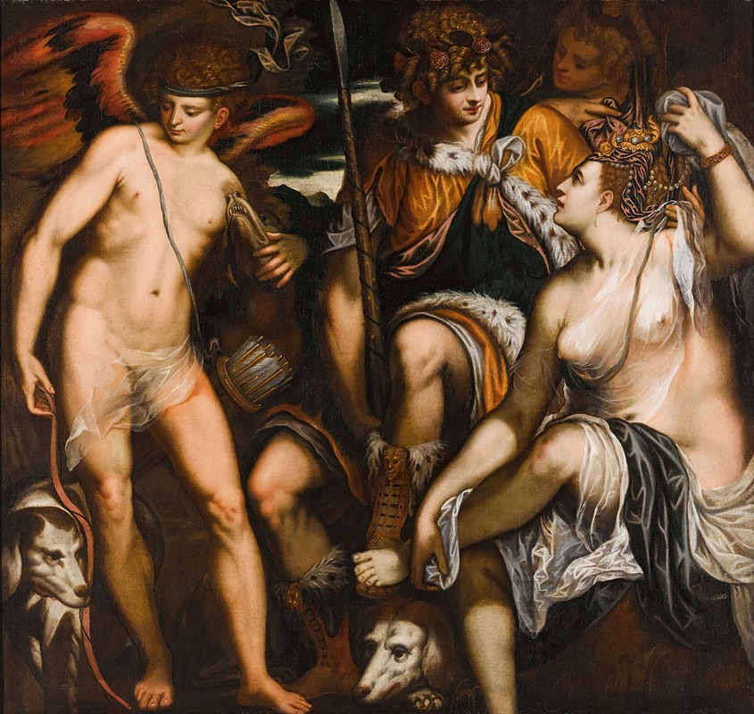 Venus and Adonis with Amor by Circle of Giuseppe Porta — digital art print download